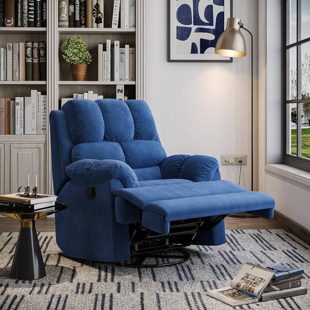 Wakefit Fabric Manual Swivel & Rocker Recliner