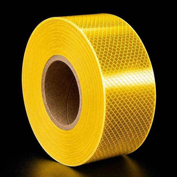 Navkar Associatess Radiance High Intensity Waterproof Conspicuity Warning Reflective Radium Tape 50 mm x 5 m Yellow Reflective Tape