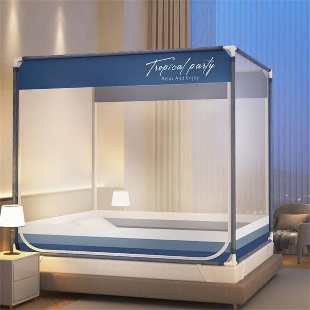 HASTHIP Double Door Foldable Mosquito Net for Bed Portable Pop Up Canopy Tent Cotton Washable Adults Mosquito Net