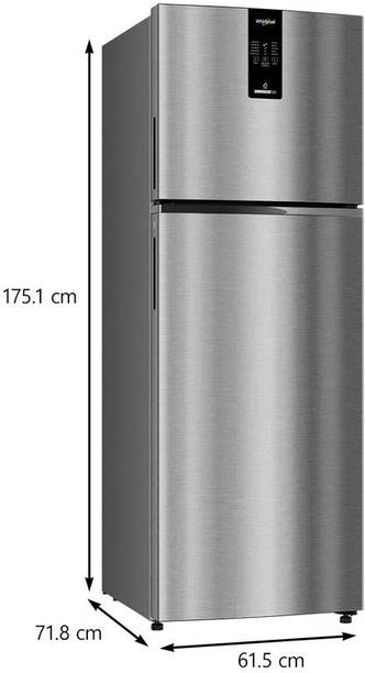Whirlpool 327 L Frost Free Double Door 2 Star Refrigerator  (OMEGA BLACK, IFPRO INV CNV 375 – 21852)