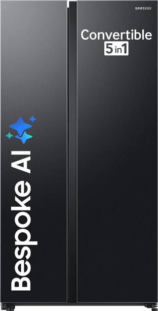Samsung 653 L Frost Free Side by Side 3 Star Refrigerator  with AI and WiFi, Convertible 5-in-1, Digital Inverter
