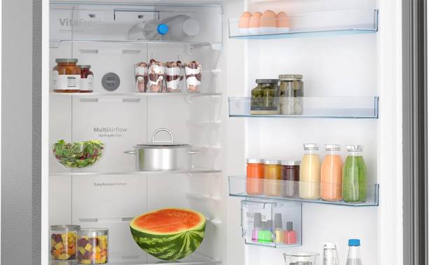 BOSCH 390 L Direct Cool Double Door Top Mount 3 Star Refrigerator  (SPARKY STEEL, CTC39S03NI)