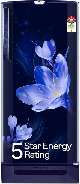 Godrej 185 L Direct Cool Single Door 5 Star Refrigerator with Base Drawer  with Turbo Cooling Technology With Toughened Glass Shelves
