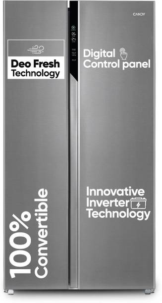 CANDY 602 L Frost Free Side by Side Refrigerator  with 100 % Convertible refrigerator with Deo Fresh Technology , Innovative Inverter Compressor Technology