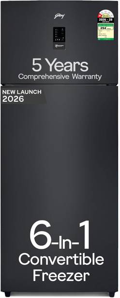 Godrej 472 L Frost Free Double Door 1 Star Refrigerator  with AI Powered 6-in-1 Freezer Convertible Advanced Control Panel 95%+ Food Surface Disinfection