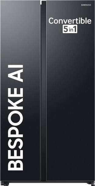 Samsung 653 L Frost Free Side by Side 3 Star Refrigerator  with AI and WiFi, Convertible 5-in-1, Digital Inverter