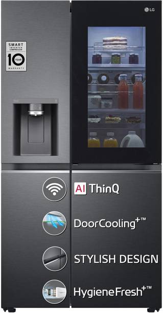 LG 635 L Frost Free Side by Side Refrigerator  with Insta View Door-In-Door, AI ThinQ (Wi-Fi), Door Cooling+ & Hygiene Fresh+