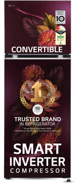 LG 272 L Frost Free Double Door 2 Star Convertible Refrigerator  with Smart Inverter Compressor, Multi Air Flow and Auto Smart Connect