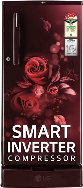 LG 185 L Direct Cool Single Door 4 Star Refrigerator with Base Drawer with Smart Inverter Compressor, Auto Smart Connect, Fast Ice Making