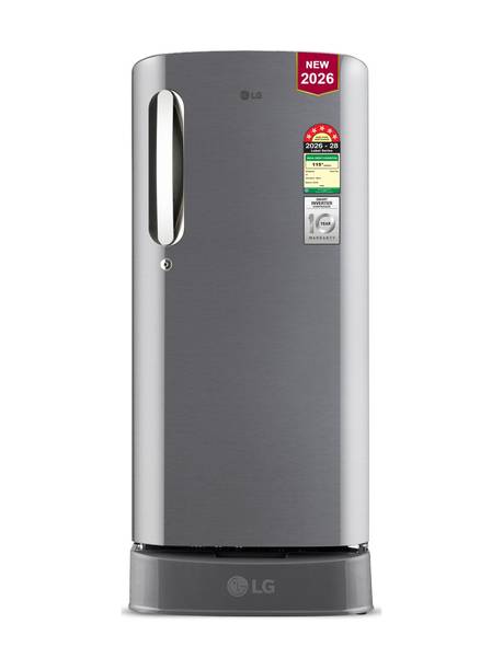 LG 185 L Direct Cool Single Door 5 Star Refrigerator with Base Drawer  with Smart Inverter Compressor, Runs on Home Inverter, Fit Max Chiller Tray & 2026 Model