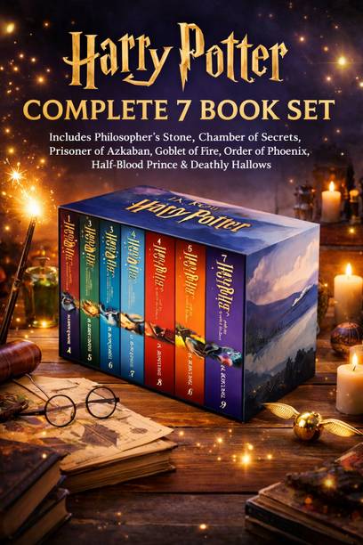 Harry Potter Complete 7 Book Set By J.K. Rowling – Includes Philosopher’s Stone, Chamber Of Secrets, Prisoner Of Azkaban, Goblet Of Fire, Order Of The Phoenix, Half-Blood Prince & Deathly Hallows