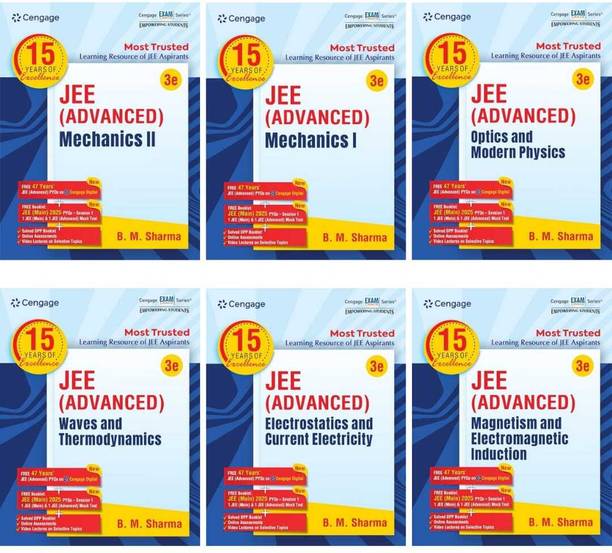 CENGAGE - BM Sharma - JEE Advanced Physics - | Mechanics 1 & 2 | Waves And Thermodynamics | Electrostatics And Current Electricity | Magnetism And Electromagnetic Induction | Optics And Modern Physics | - Set Of 6 Books With | 47 Years PYQ | JEE Main Mock Test | DPP, Videos, Online Assignments| - [ORIGINAL BOOKS - TOP GRADE PAPER & PRINT] For 2026 Exams Paperback – 29 April 2025