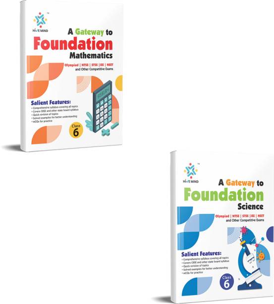 Hive Mind Foundation Course Class 6 Maths, Science (2 Books Combo) For NTSE, STSE, JEE, NEET Olympiad Exam And Other Competitive Exams