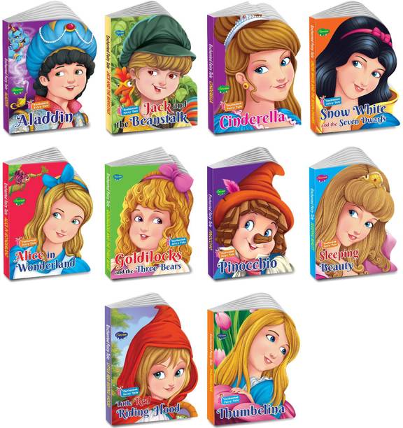 Fascinating Enumerated Enchanted Fairy Tales | Set Of 10 Fairy Tale Board Book | Cut Out Die Cut Shape Story Books