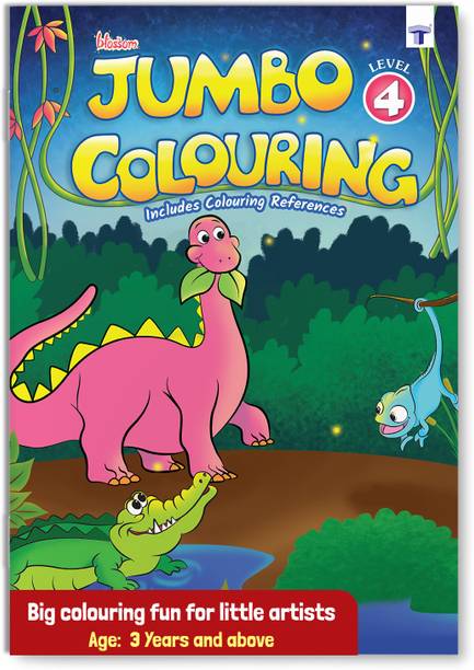 Blossom Jumbo Colouring Book For Kids | Level 4 | 8 To 10 Years Old | Best Gift To Children For Drawing, Coloring And Painting
