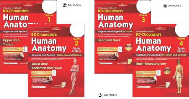 Bd Chaurasia's Human Anatomy 10th Edition 4 Volume Set BY JMD BOOKS