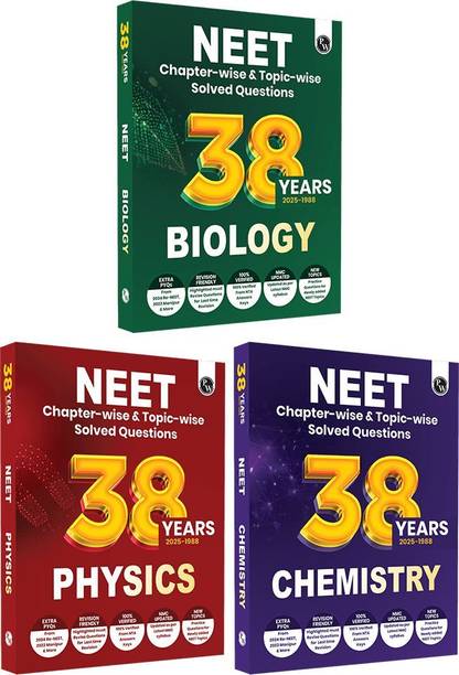 PW 38 NEET Previous Year Solved Papers (PYQs) Phy, Chem, Bio Combo For 2026 Exam (Paperback, PW)