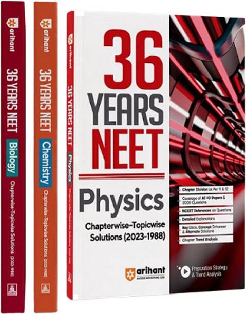 36 Years' Chapterwise Topicwise Solutions NEET Physics, Chemistry, Biology 1988-2023 (Set Of 3 Books)