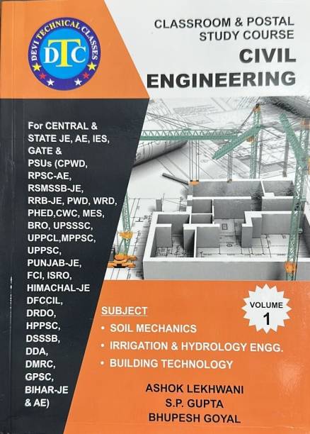 DTC Devi Technical Classes Classroom & Postal Study Course CIVIL ENGINEERING VOL 1 | Subject Soil Mechanics, Irrigation & Hydrology Engg, Building Technology