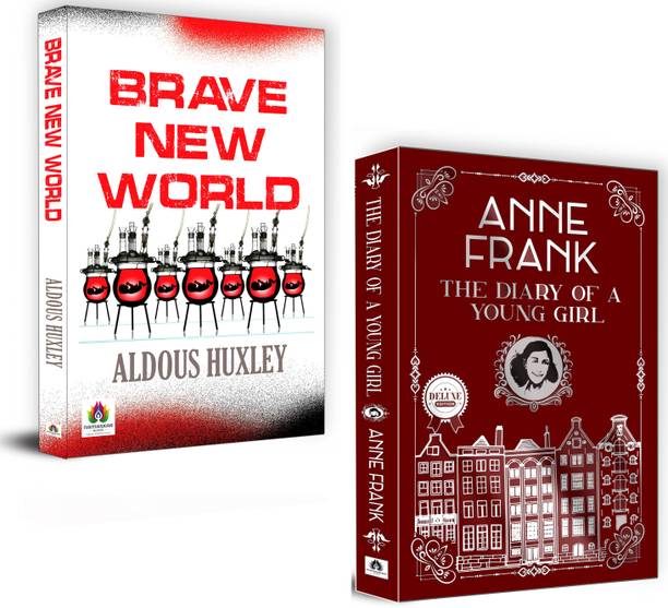 Brave New World By Aldous Huxley (Paperback) + The Diary Of A Young Girl By Anne Frank (Hardcover) | Dystopian Futures And Historical Reality: Stories Of Control, Courage And Human Spirit | Set Of 2 Books