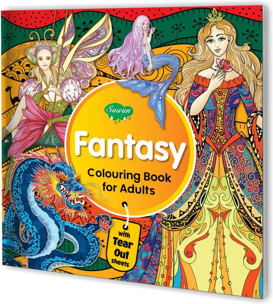 Fantasy Colouring Book For Adult | With Tear Out Sheets