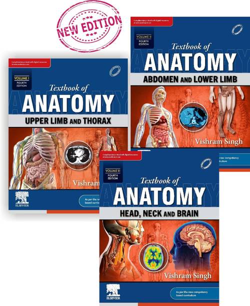 Textbook Of Anatomy:Upper Limb And Thorax, Vol 1, Abdomen And Lower Limb, Vol 2, Head, Neck And Brain, Vol 3, 4Th Edition ( 3 Book Set ) Special MBBS 1St Yer Student