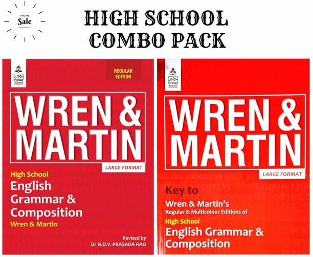 High School English Grammar And Composition (Regular Edition) With Key To High School English Grammar And Composition By Wren & Martin - 2024 Edition With New Updated Syllabus (Set Of 2 Books)