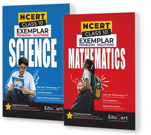 Educart Class 10 NCERT Exemplar SCIENCE & MATHEMATICS Problem-Solution For 2024 Exam