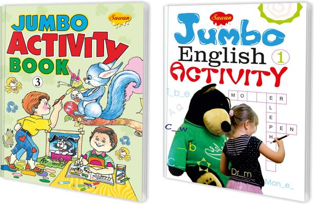 Sawan JUMBO Activity Book–3 & Jumbo Activity Book - English | Set Of 2 Activity Books