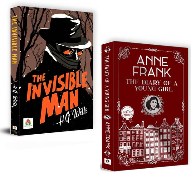 The Invisible Man By H.G. Wells (Paperback) + The Diary Of A Young Girl By Anne Frank (Hardcover) | Stories Of Isolation, Humanity And Inner Strength | Set Of 2 Books [Product Bundle] HG Wells And Anne Frank