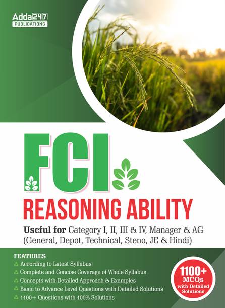 Reasoning Ability Book For FCI Category I,II,III,IV, AG & Manager General, Depot,Technical,Steno,JE, & Hindi