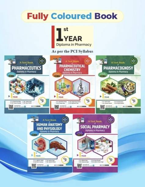 D.Pharm 1st Year Set Of 5 FULLY COLOURED Books By GDC PUBLICATION
