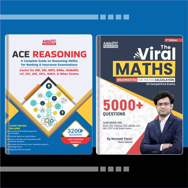 Ace Reasoning Ability & Viral Maths Combo For IBPS / SBI / RRB / RBI Bank Clerk / PO Prelims & Main Exams (English Printed Edition) By Adda247