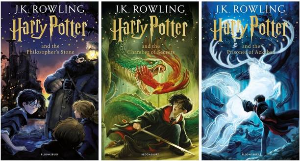 Combo Of 3 Books : Harry Potter And The Philosopher's Stone + Harry Potter And The Chamber Of Secrets + Harry Potter And The Prisoner Of Azkaban