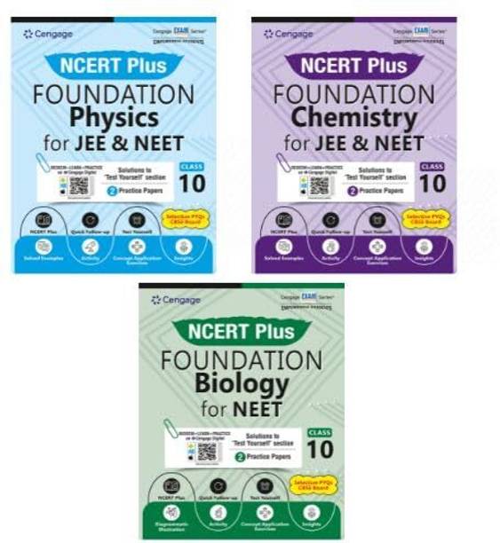 Class 10th NCERT Plus Foundation Physics + Chemistry + Biology For JEE & NEET Combo (Set Of 3 Books) - New Edition 2025 Paperback – 5 January 2025