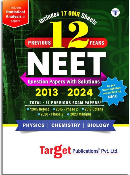 NEET Previous Years Solved Papers 2025 With Solutions (2013 - 2024) | Includes OMR Sheets | Topicwise Analysis, Smart Key To Crack Questions| As Per Latest Syllabus Prescribed By NMC