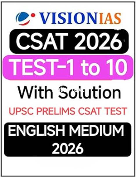 VisionIAS CSAT 2026 Test Series 1-10 With Solutions, UPSC Prelims Study Material, English Medium (Upsc/Pcs Exam Mindmaps) Staple Bound