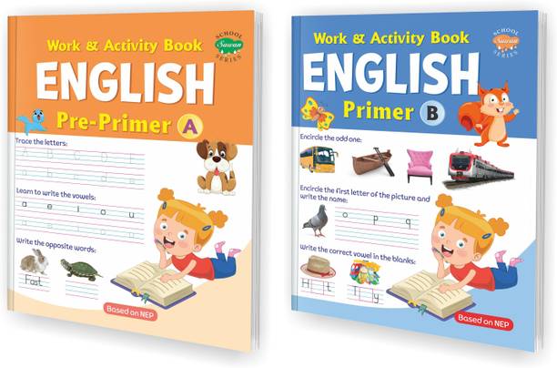 Work And Activity Book - ENGLISH Pre-Primer�A And Primer�B Books For Kids : Activity Book For Kids, Work And Activity Book For Kids, Fun-Practice Book For Kids | Combo Of 2 Work And Activity Book For Kids