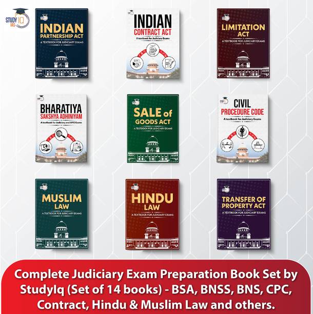 Set Of 14: Judiciary Exam Preparation Book - BSA, BNSS, BNS, CPC, Contract, Hindu & Muslim Law For Judiciarty And Law, Others For UPSC, CSE, State Administrative Exams 2026