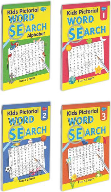 Word Search Activity Set Of 4 Books, Kids Word Search 1 To 3 And Kids Word Search Alphabet