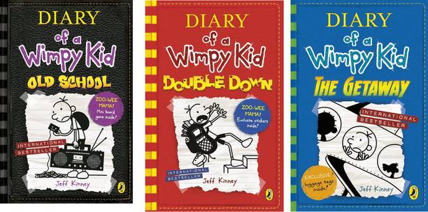 Set Of 3 (Three) Books Of Diary Of A Wimpy Kid : Old School, Double Down, The Getaway