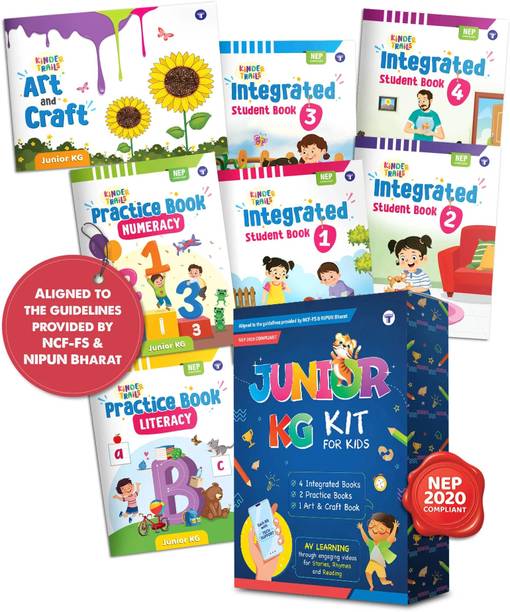 Junior KG Kit For 3�5 Years | Kinder Trails | LKG Preschool Books | NEP 2020 Aligned | Literacy, Numeracy, Art & Craft | 7 Books