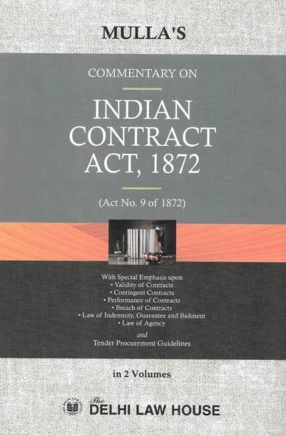 Delhi Law House Commentary On The Indian Contract Act, 1872 ( Set Of 2 Vols ) By Mulla Edition 2022