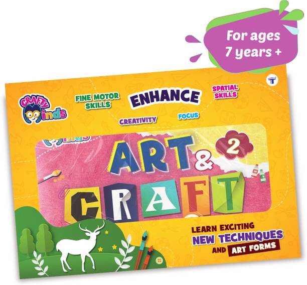 Crafty Minds Art & Craft Book 2 | 25+ Fun Activities For Kids To Boost Creativity & Fine Motor Skills | Easy Instructions With Step-By-Step Video Tutorials