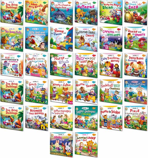 Little Friends Moral Stories Pack Of 32 Books | Level-0, 1, 2 And 3 | Read It Your Self Books | Graded English Readers