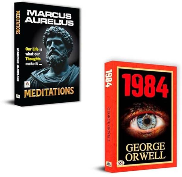 Meditations + 1984 | Stoicism| Philosophy Books| Dystopian Fiction| George Orwell| Marcus Aurelius| Classic Literature Bundle| Political Fiction| Self-Improvement Books| 1984 Novel| Meditations Book (Set Of 2 Books)