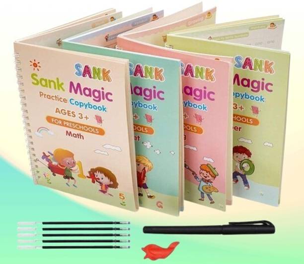 Sank Magic Kids Copy Book: 10 Refills, Pen, Erasable 4 Practice Sets