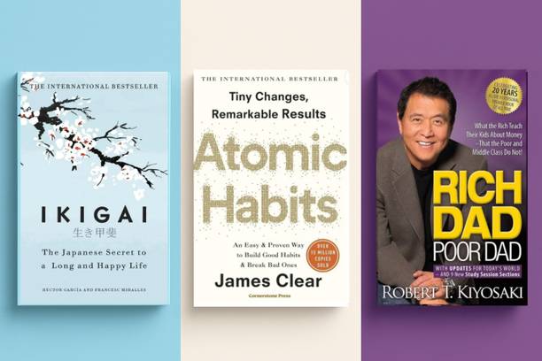 Ikigai + Atomic Habits + Rich Dad Poor Dad (Set Of 3 Books) | International Bestseller Combo | Self-Help, Motivation, Success, Finance, Wealth Building & Personal Growth Collection | Life-Changing Productivity & Mindset Books For Students, Entrepreneurs & Readers
