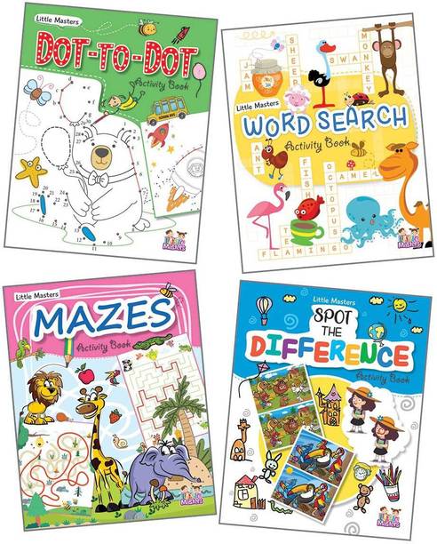 Activity Books Combo - Dot To Dot, Mazes, Spot The Difference & Word Search