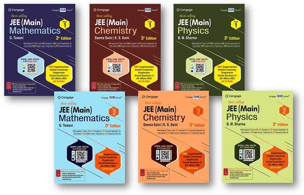 Cengage JEE Main Mathematics, Physics & Chemistry (Vol. 1 And Vol. 2) (6-Books Set Combo) With Free Supplementary Booklet Containing Chapterwise Solved Questions Of JEE (Main-2023=All 24 Sets)